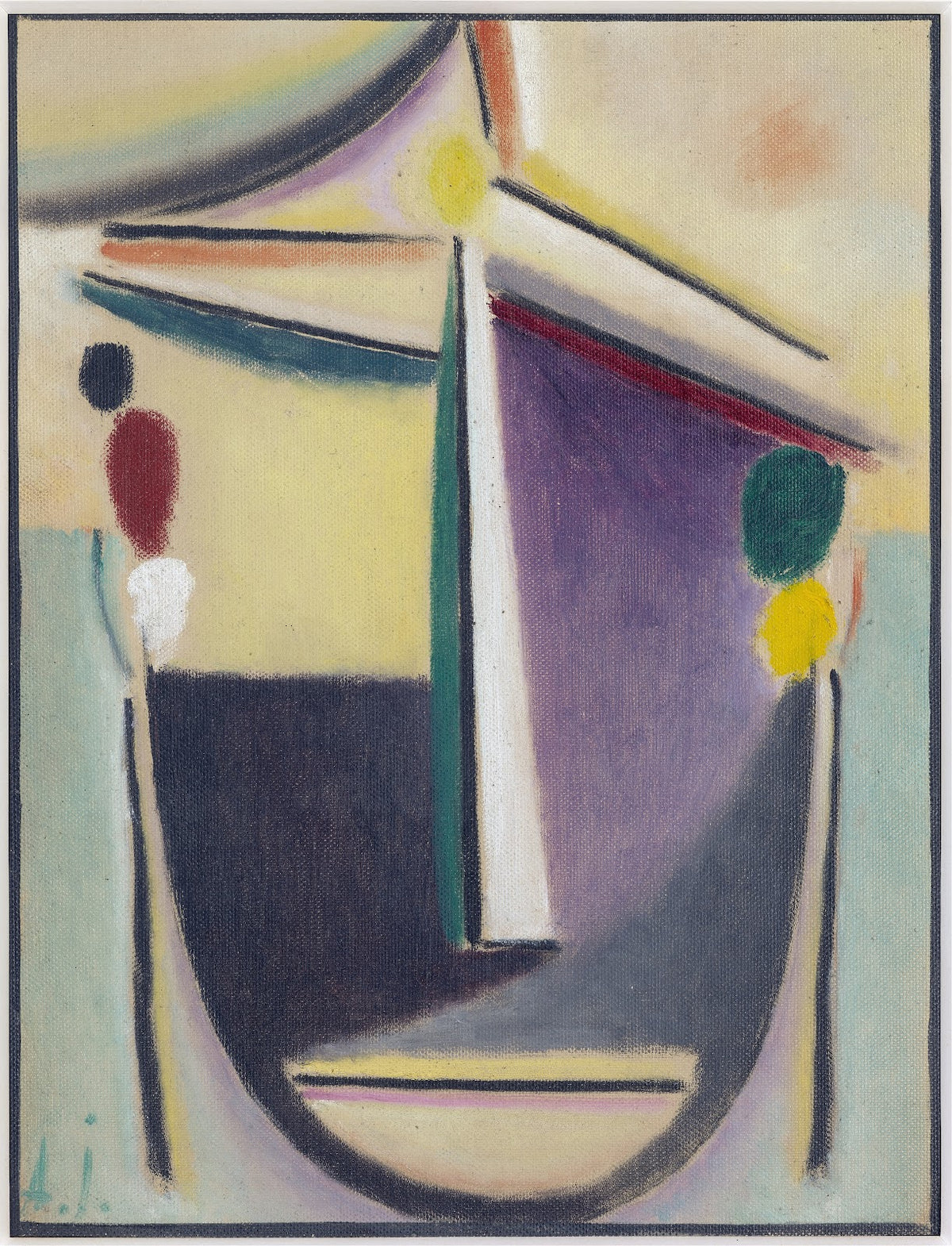 Abstract Head Black Yellow Purple around 1922
