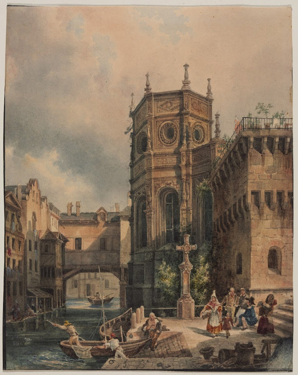 Scene on a Canal 1800s