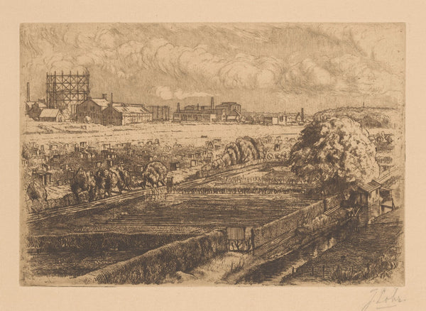 Gezicht op de Slatuinen in Amsterdam 20th century