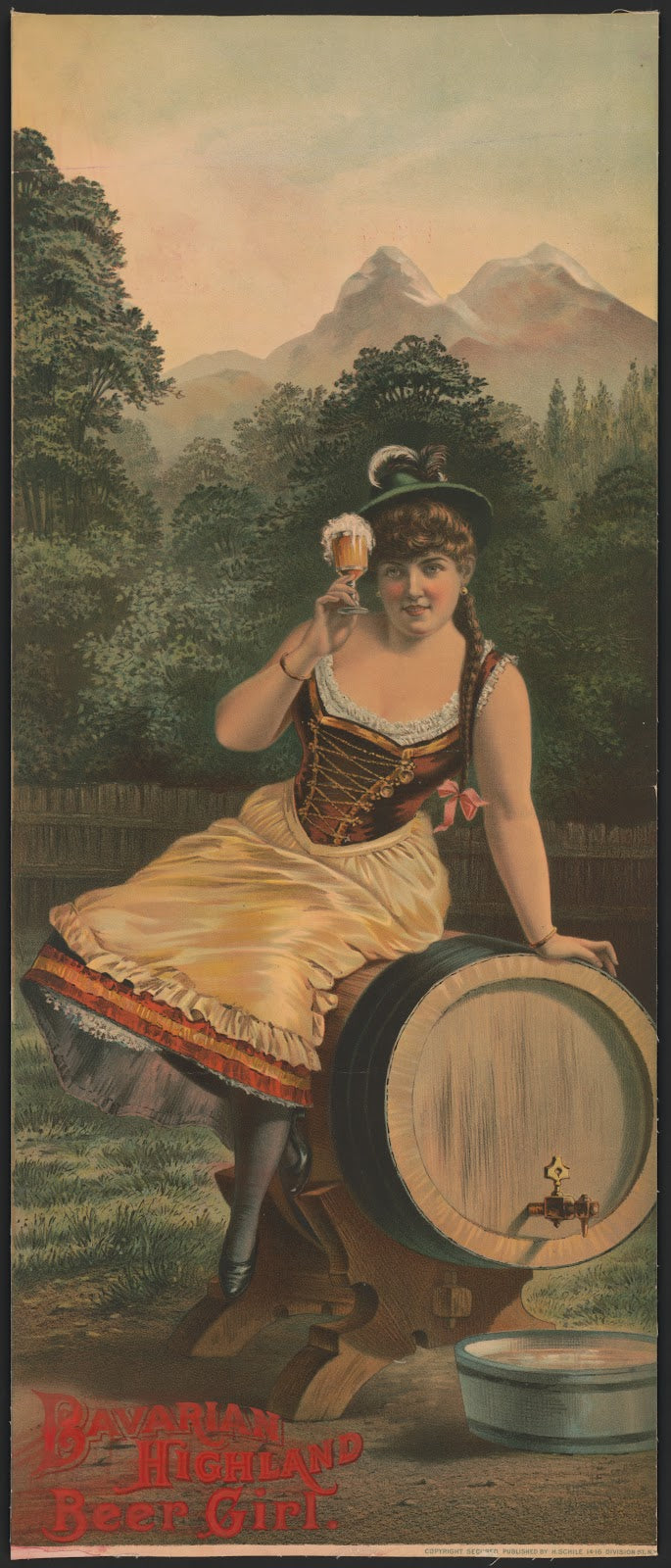 Bavarian highland beer girl 1886