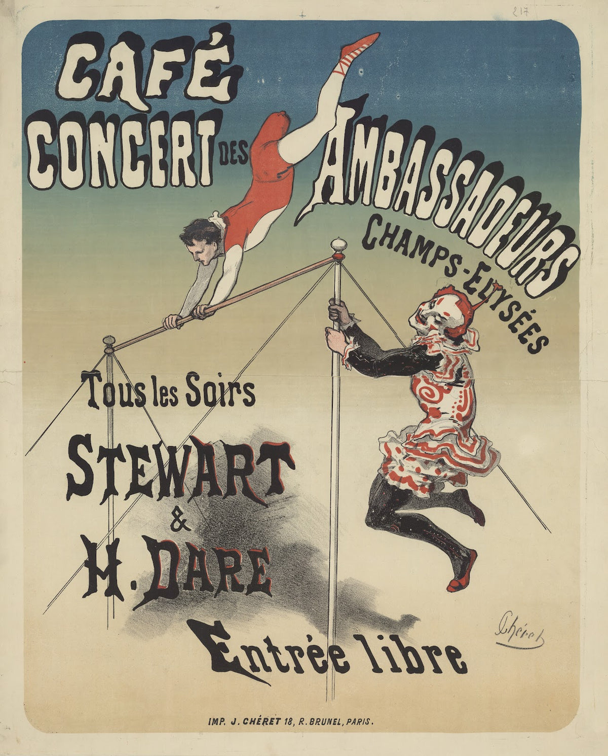 Café concert des Ambassadeurs Stewart et H Dare 1877