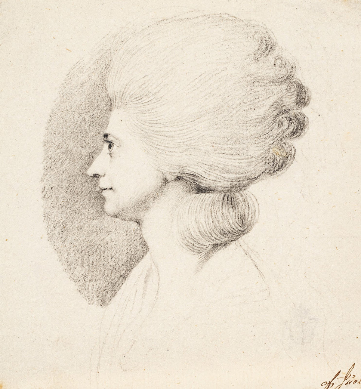 Skuespillerinden Mme Frydendahl født Møller Profil mod venstre 1781