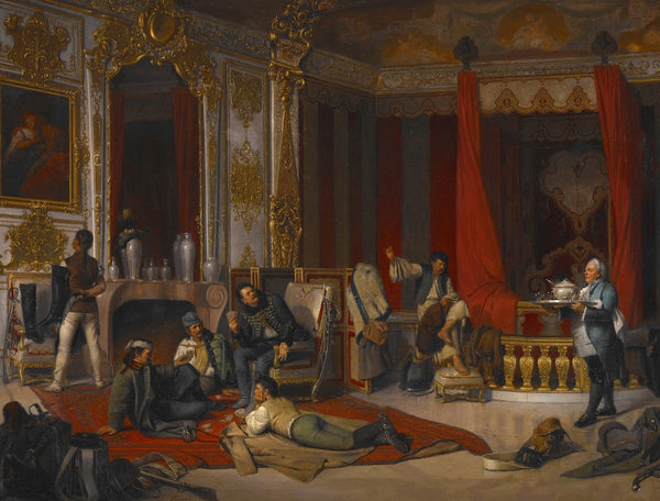 A Military Bivouac in a Royal Palace 1865