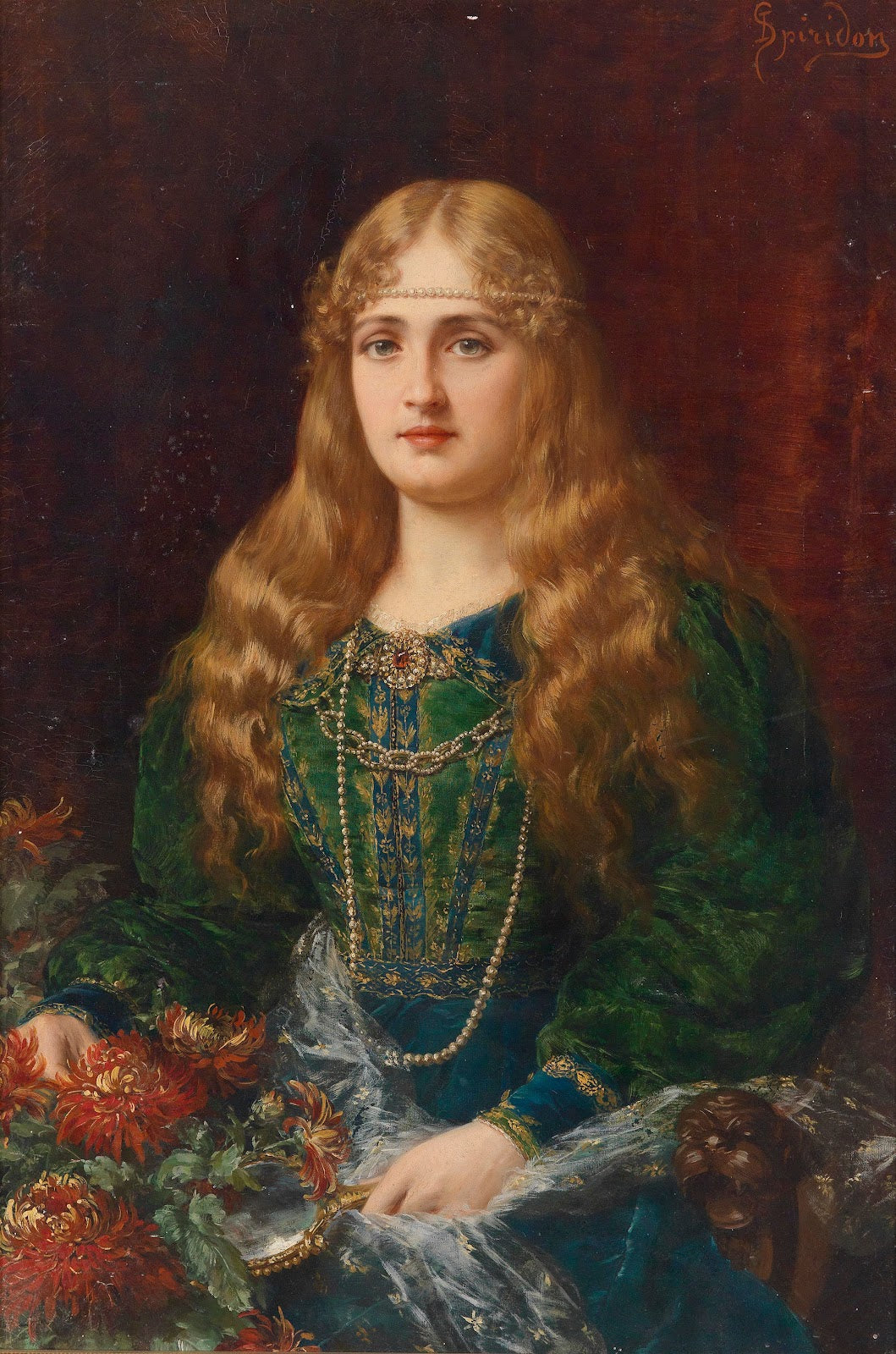 Junge Frau in historischem Kostüm