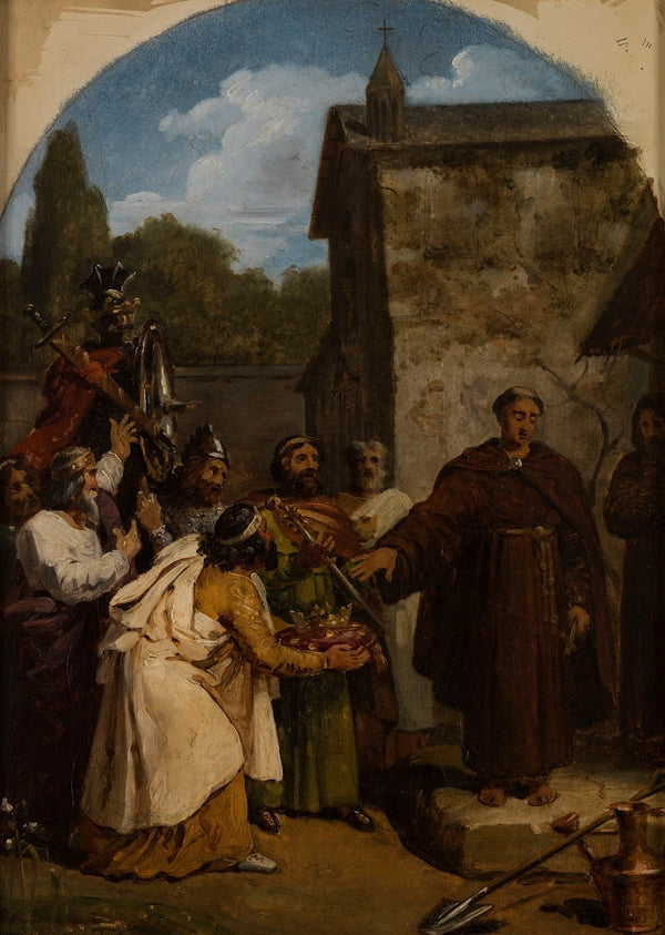 Saint Fiacre refusing the crown of Scotland 1818