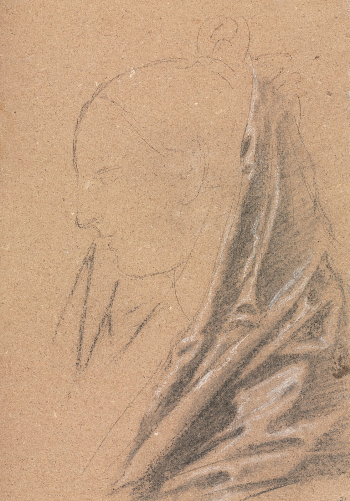 Verona Sketchbook Female head with drapery page 81 1760