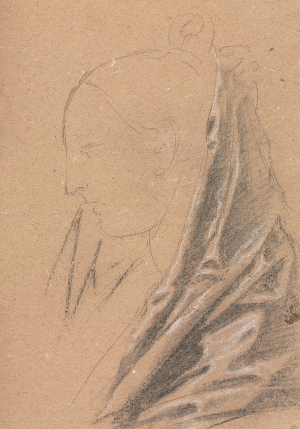 Verona Sketchbook Female head with drapery page 81 1760