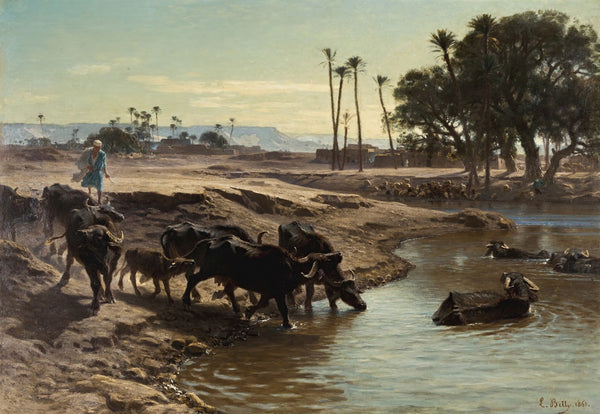 Buffaloes Bathing In The Nile 1861