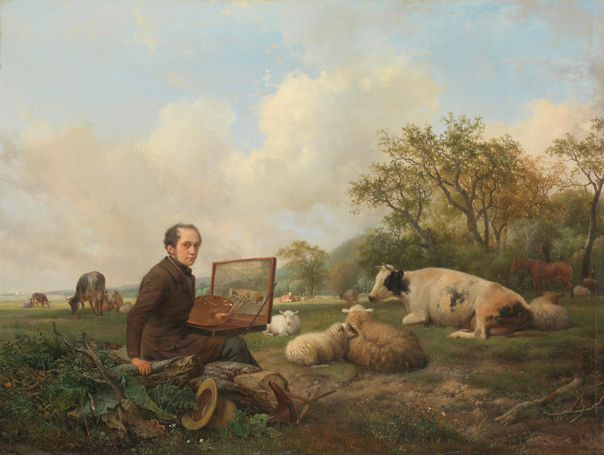 The Artist Painting a Cow in a Meadow 1850
