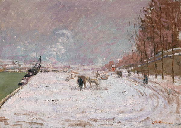 Quai Saint Bernard sous la neige Paris 1882 1887