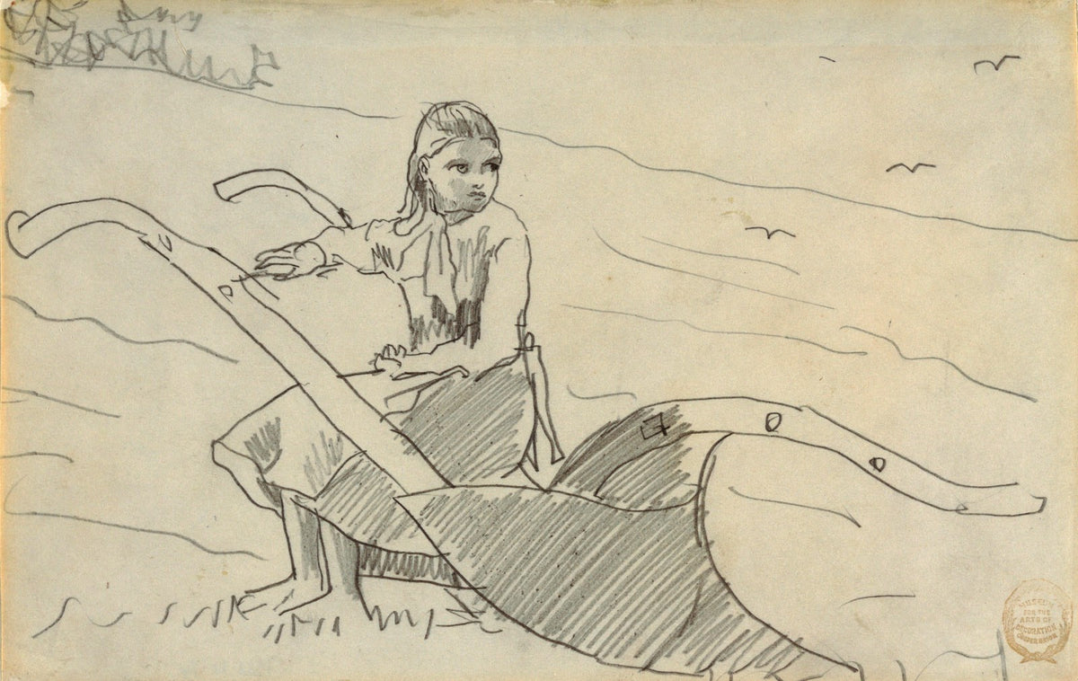 Girl Seated on a Plow 1879