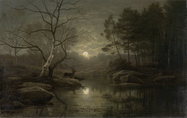 Forest Landscape in the Moonlight 1861
