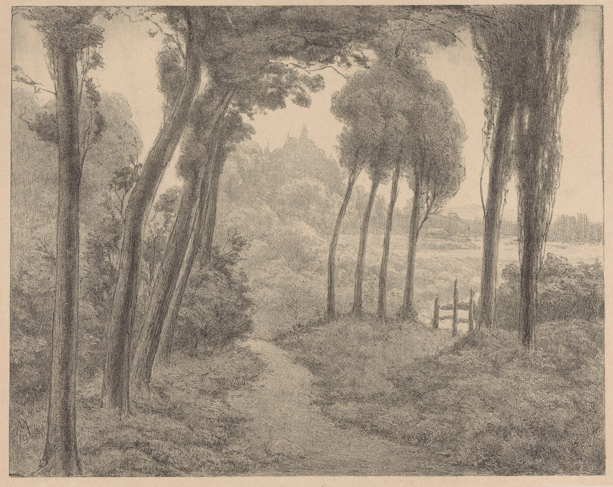 Landschap met bospad 1919