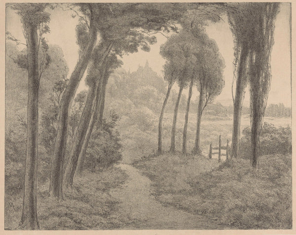 Landschap met bospad 1919