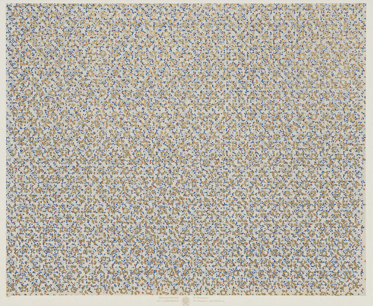 Walzendruckpapier mit Golddruck florales Muster 1855 1900