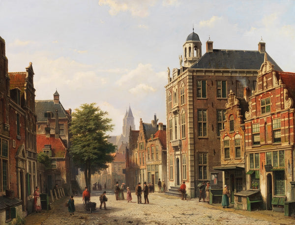 Holländische Stadtansicht im Sommer 1880