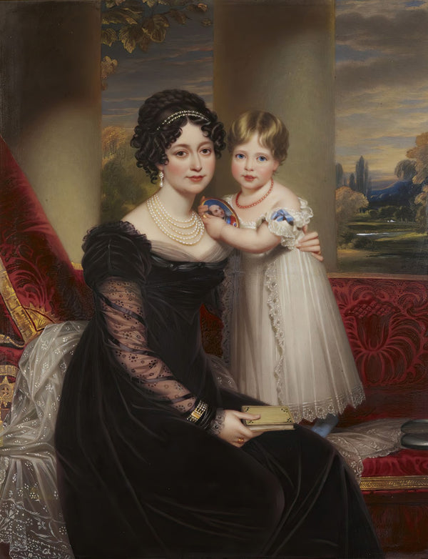 The duchess of Kent with her daughter the future queen Victoria 1824