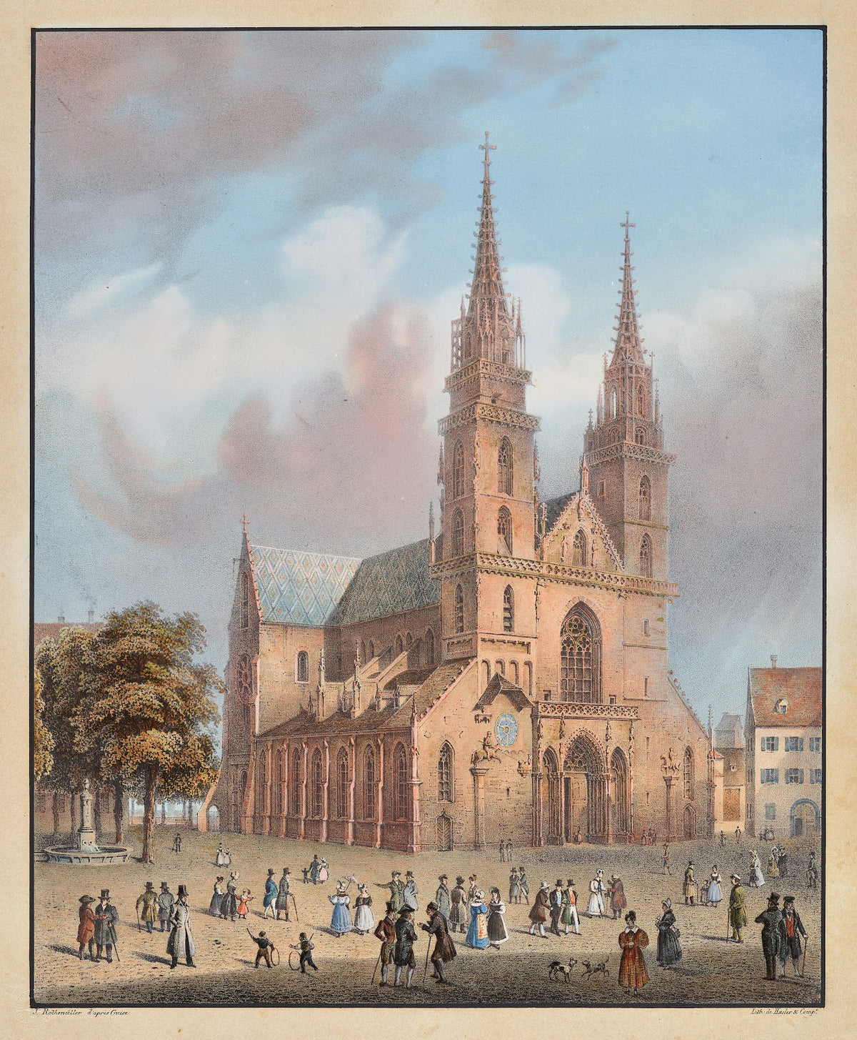 Vue de la cathédrale à Basle 1915 1945