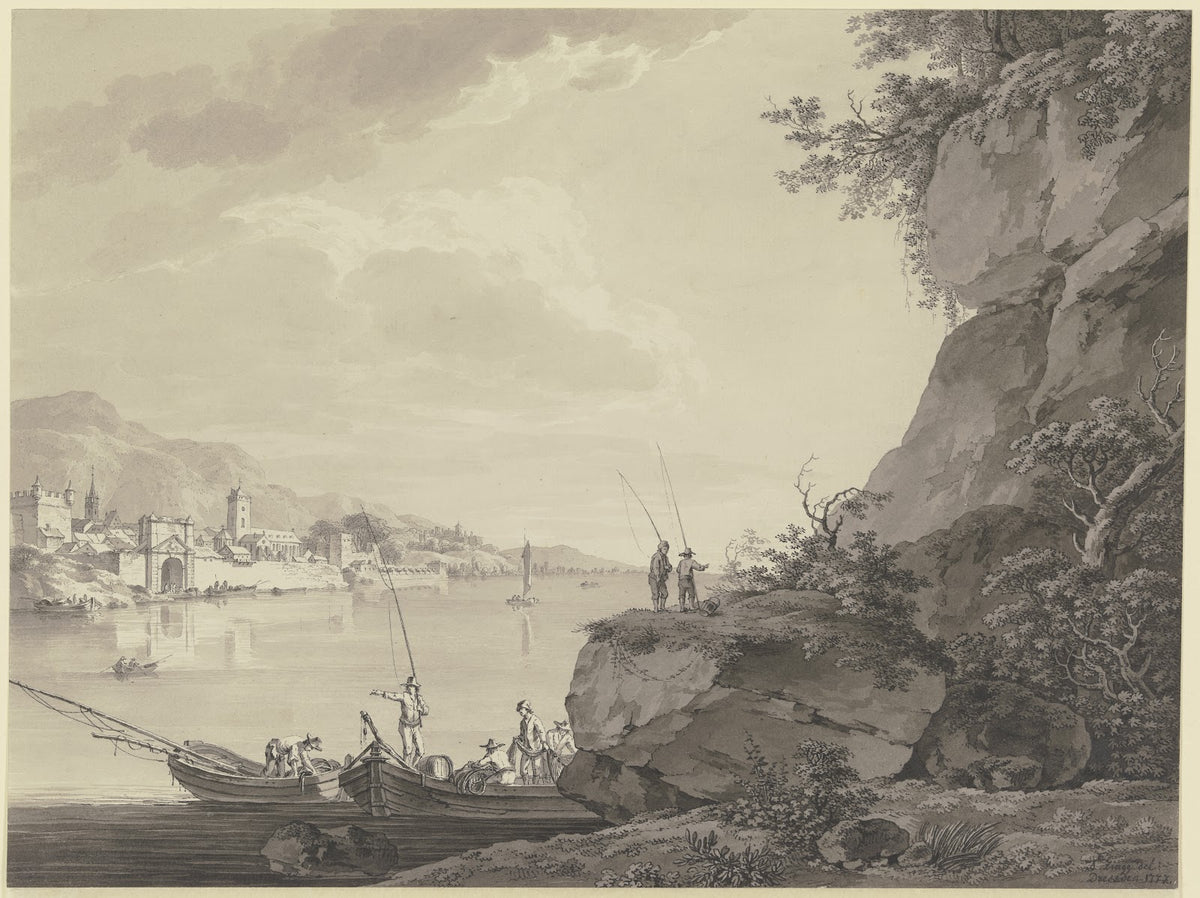Befestigte Stadt an einem Fluß 1777