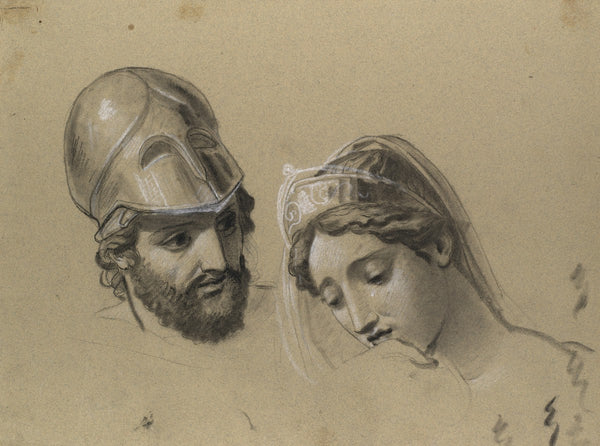 Heads Studies for Castor and Pollux Freeing Helen 1817