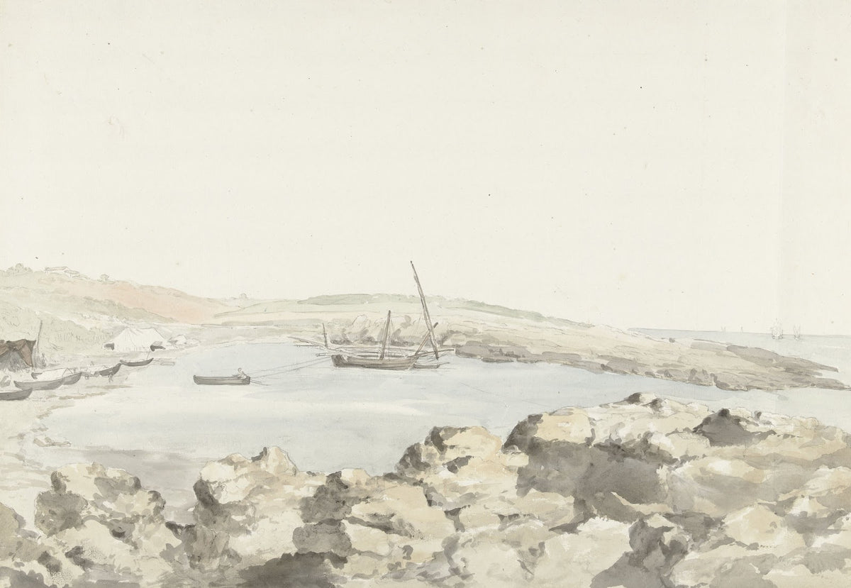 Gezicht op de haven van Luogo Vivo 1778