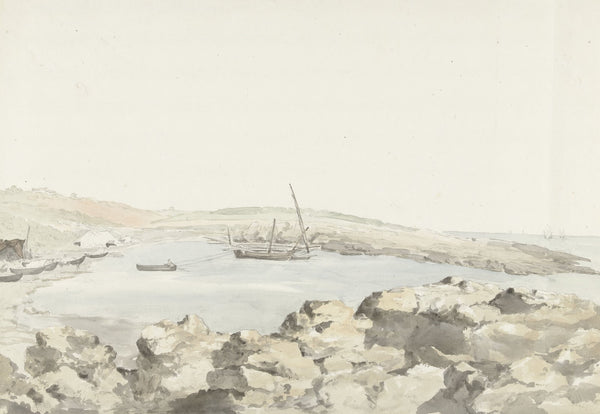 Gezicht op de haven van Luogo Vivo 1778