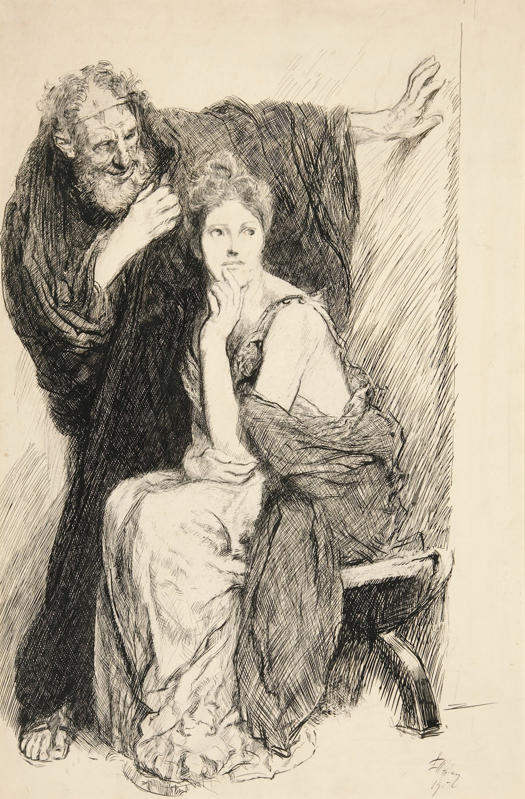 Cressida and her uncle from Troilus andCressida
