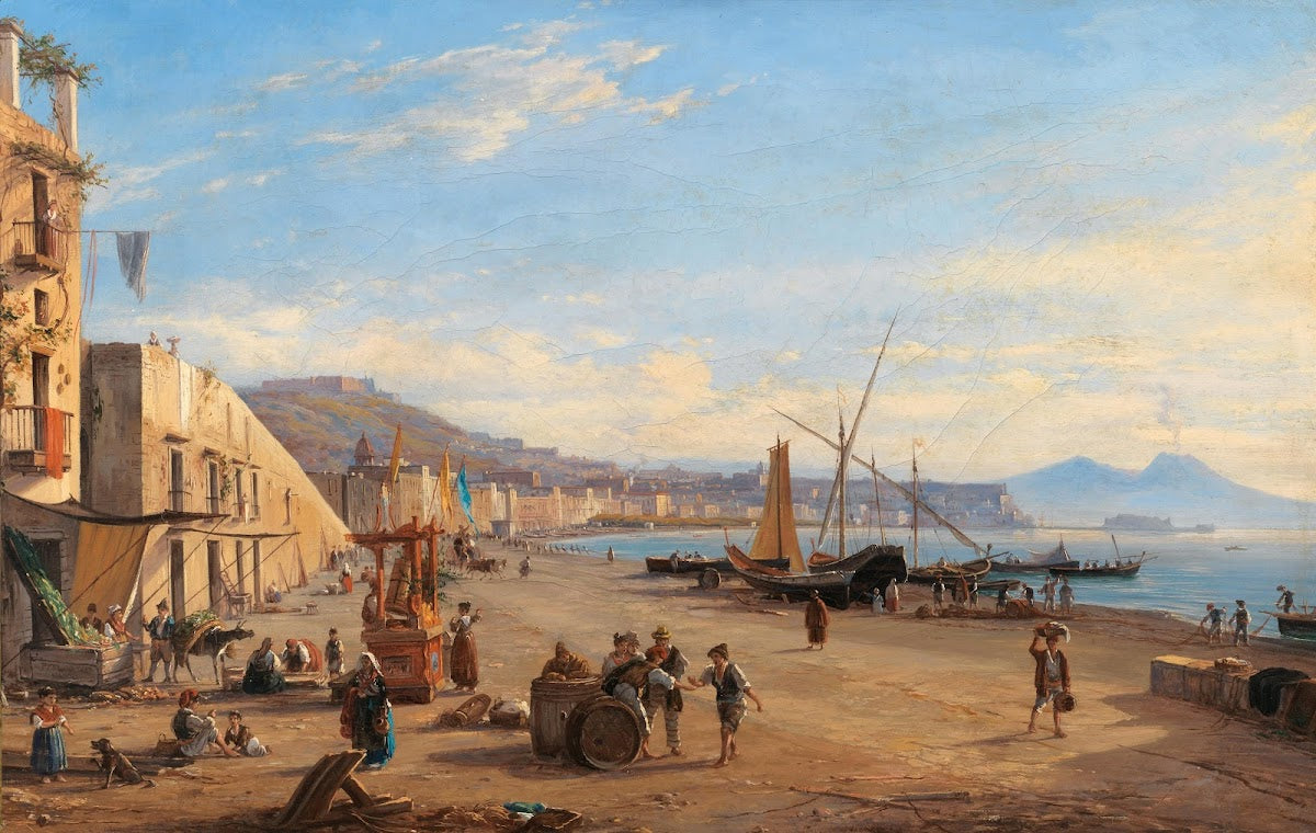Naples a View of the Riviera di Chiaia seen from Mergellina 1827