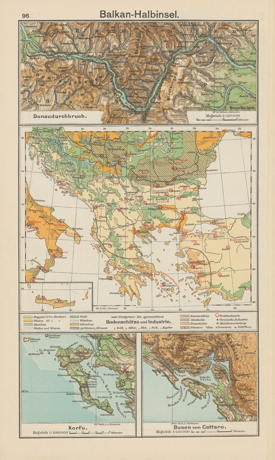 Balkan Halbinsel Bodenschätze und Industrie 1930