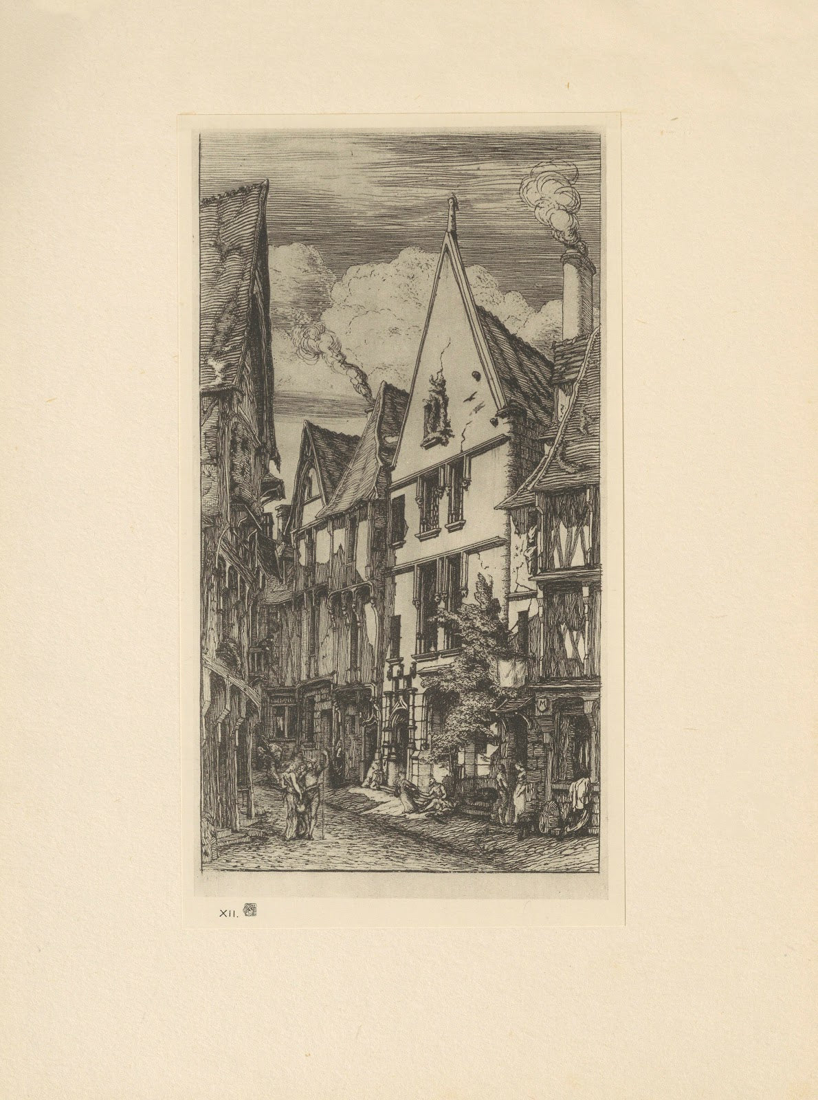 Rue des Toiles à Bourges 19th century