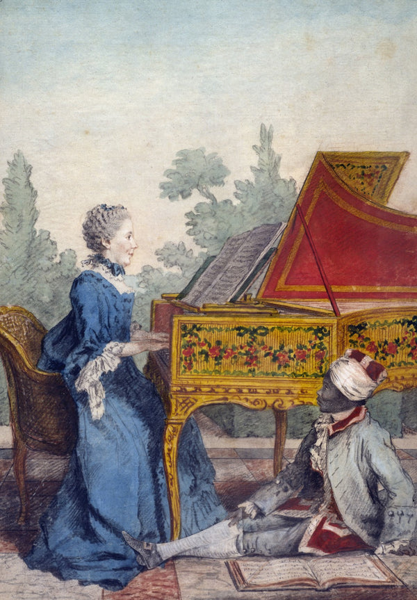 Mlle Desgots de Saint Domingue avec son nègre Laurent 1766
