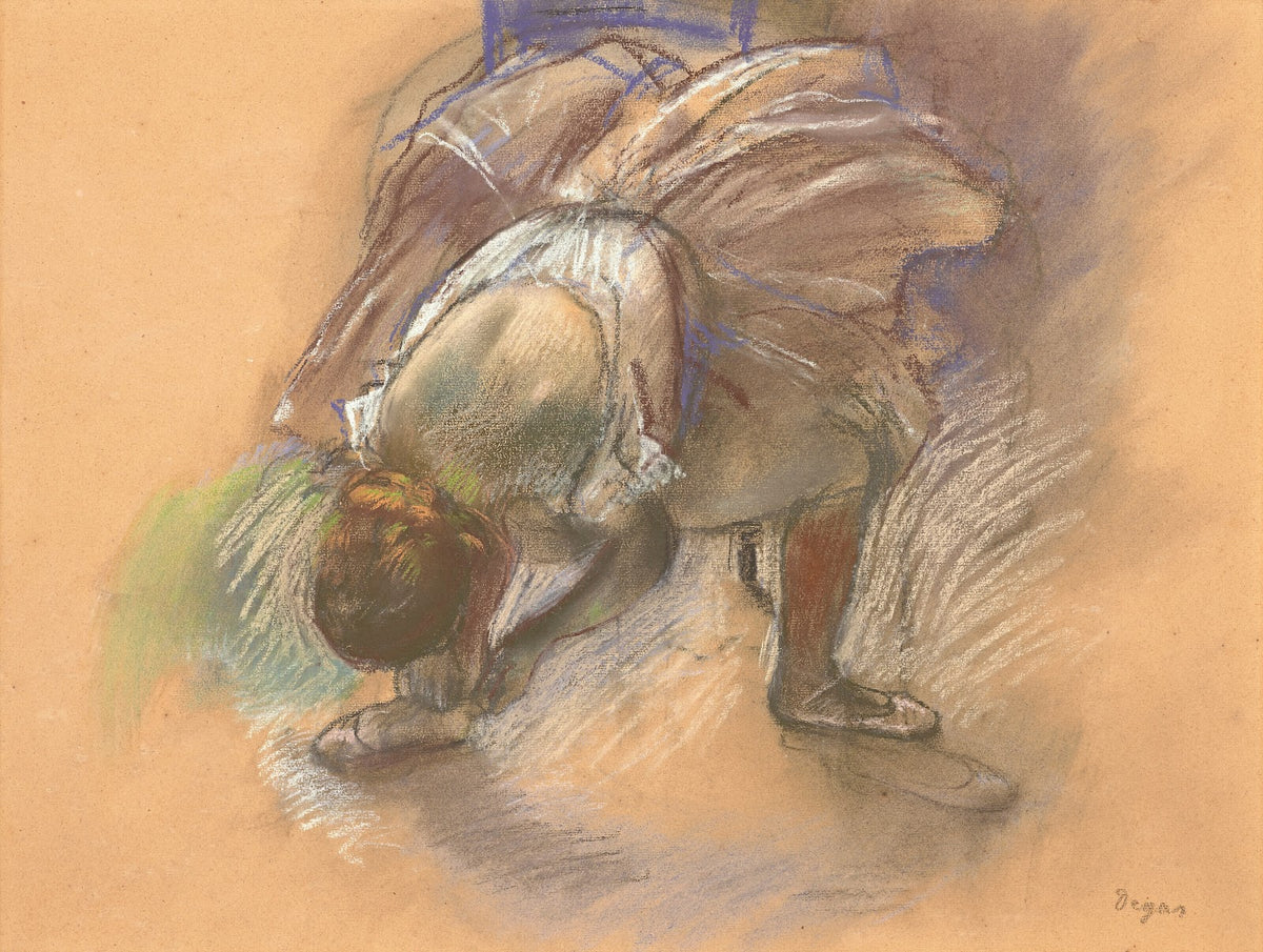 Danseuse rajustant son chausson circa 1887