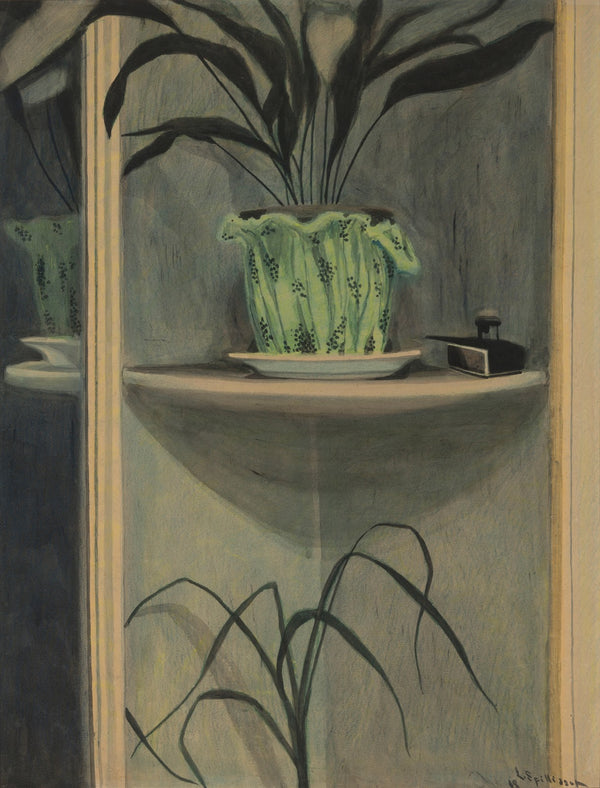 Planten inktpot en spiegel 1908