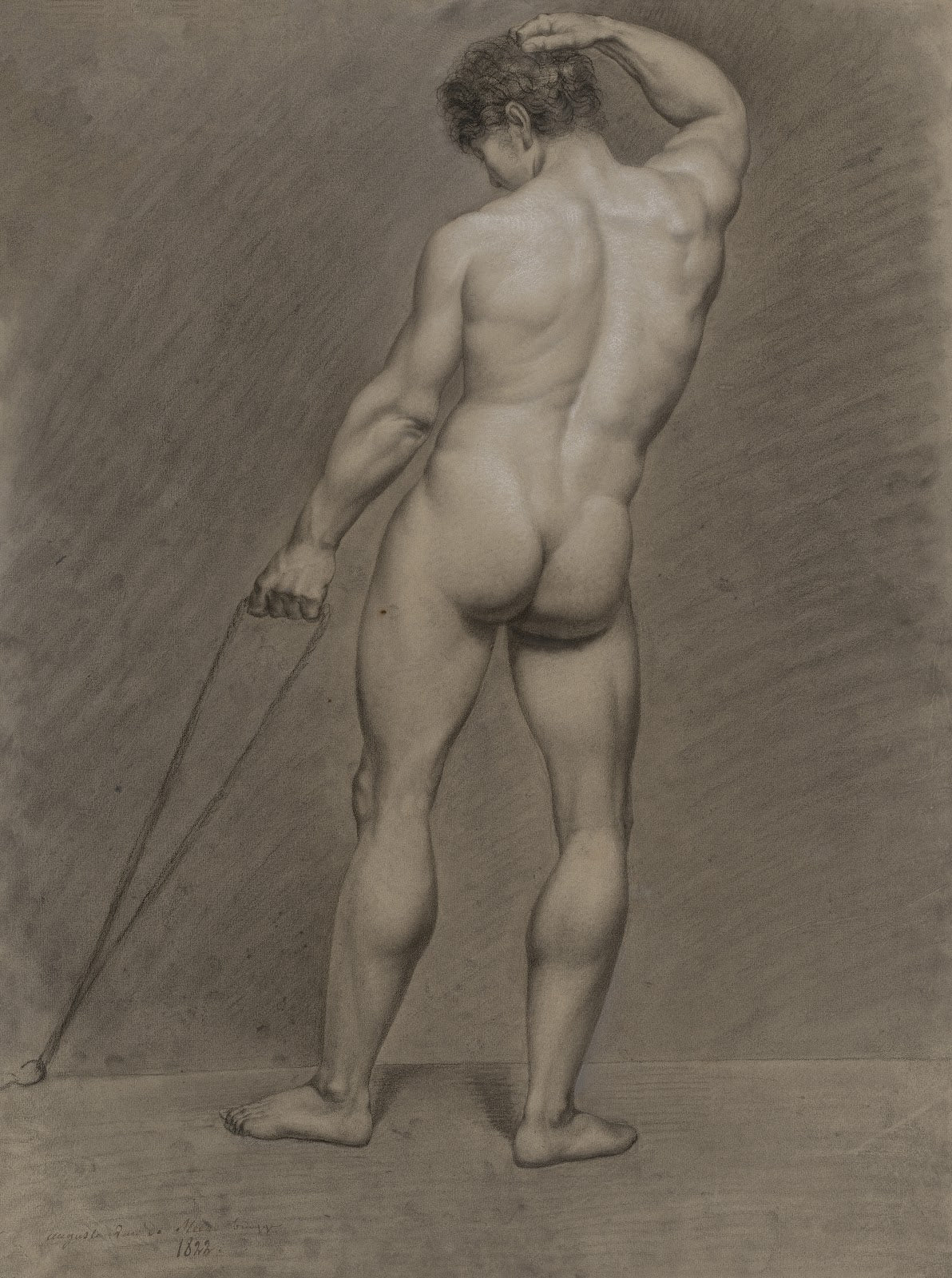 Standing male nude seen from behind 1822