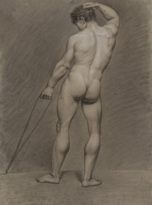 Standing male nude seen from behind 1822