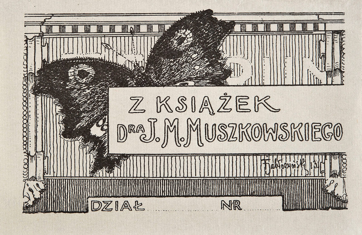 Bookplate of Jan Muszkat Muszkowski 1913