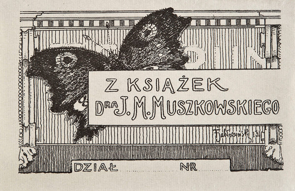 Bookplate of Jan Muszkat Muszkowski 1913