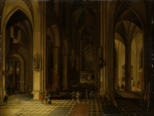 Interior of a Gothic Church by Candlelight ca 1646 1652