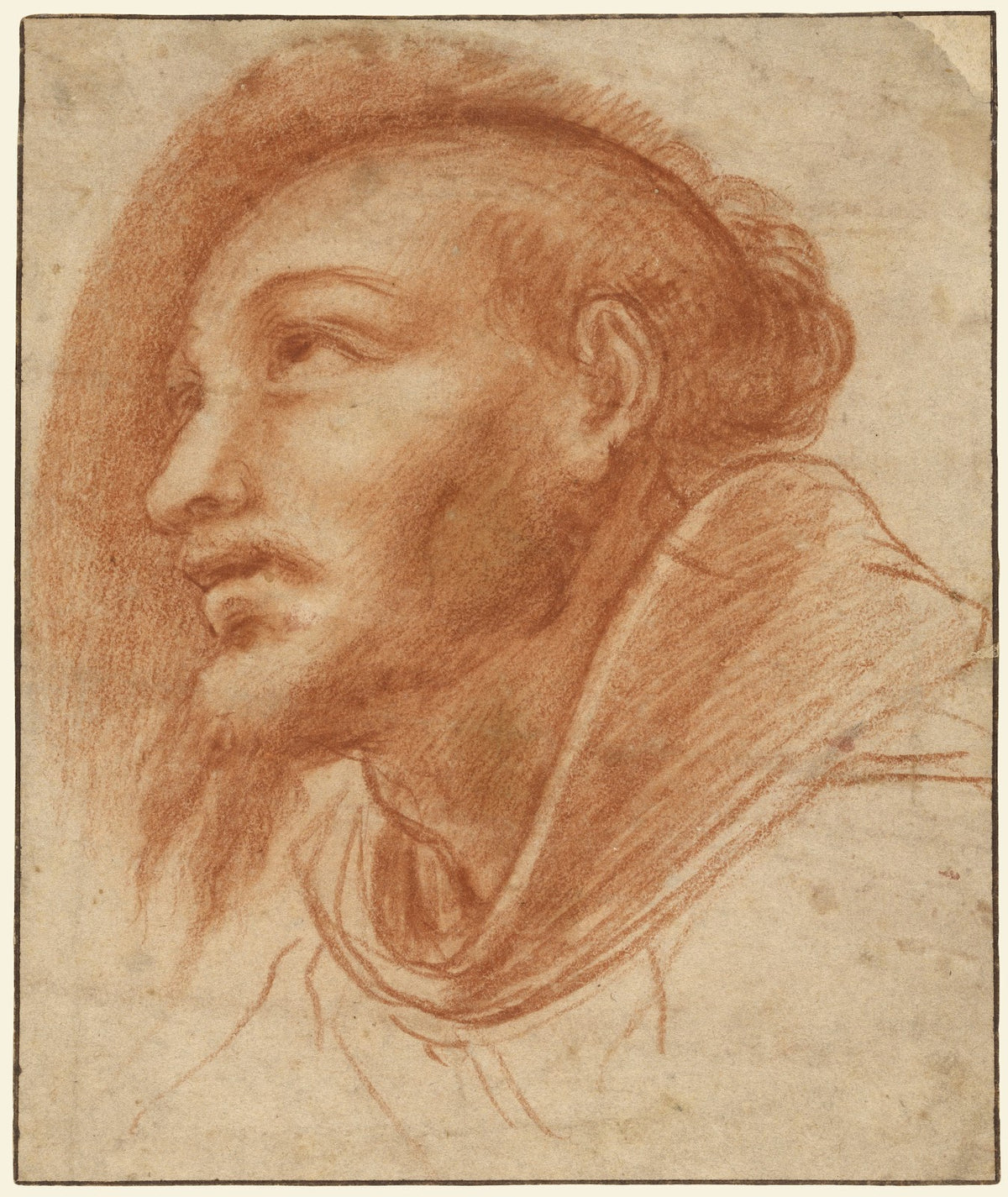 Study of a Franciscan Monk Possibly Saint Francis 1600