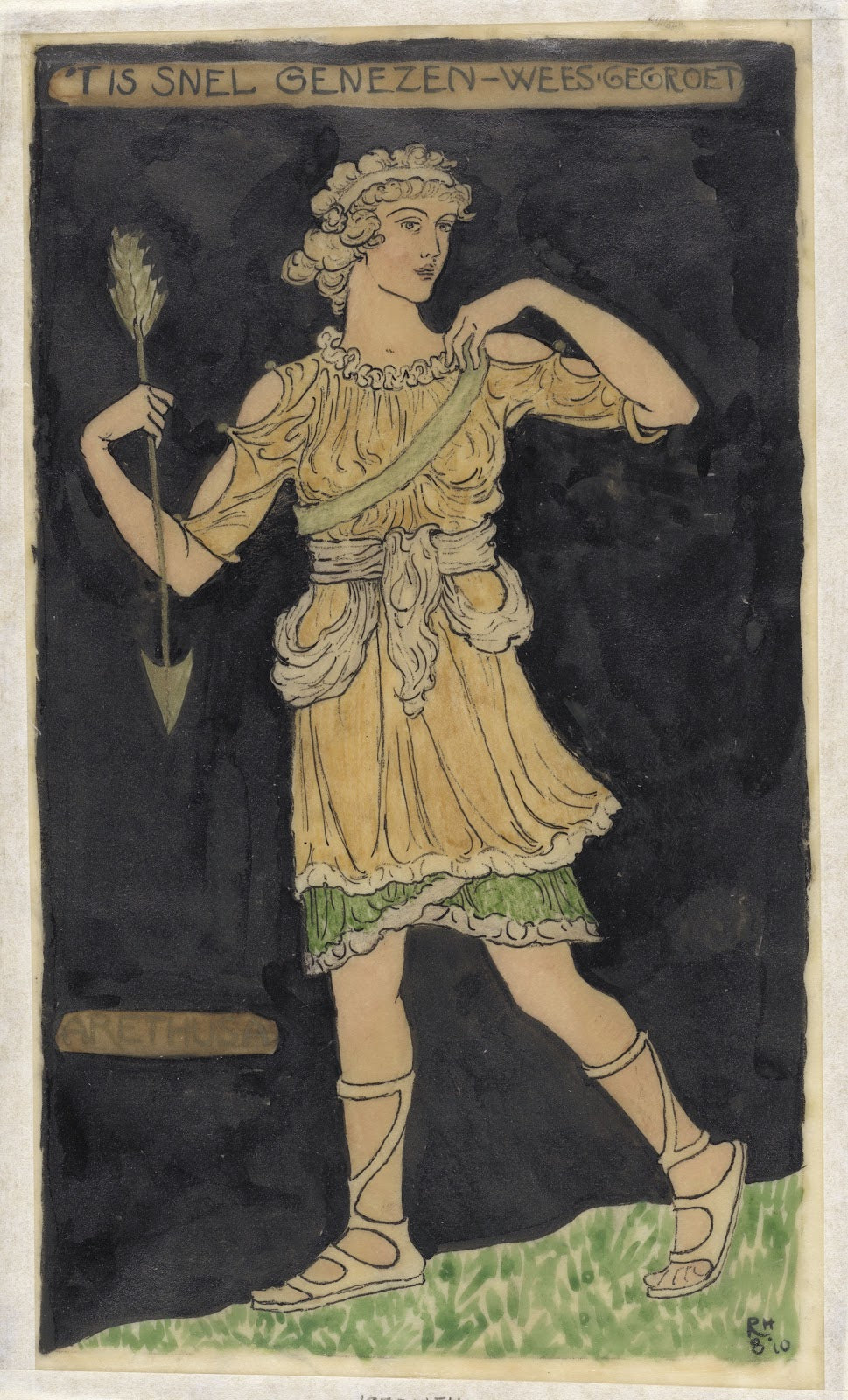 Ontwerp voor kostuum voor Arethusa 1910