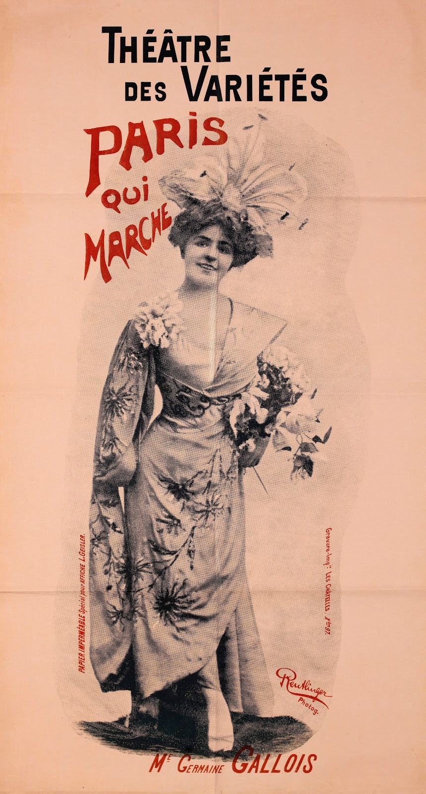 Theâtre Des Varietes Paris Qui Marche Me Germaine Gallois 1897