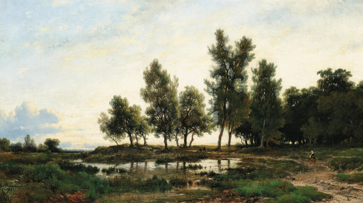 A Swamp Landscape with Travellers 1871