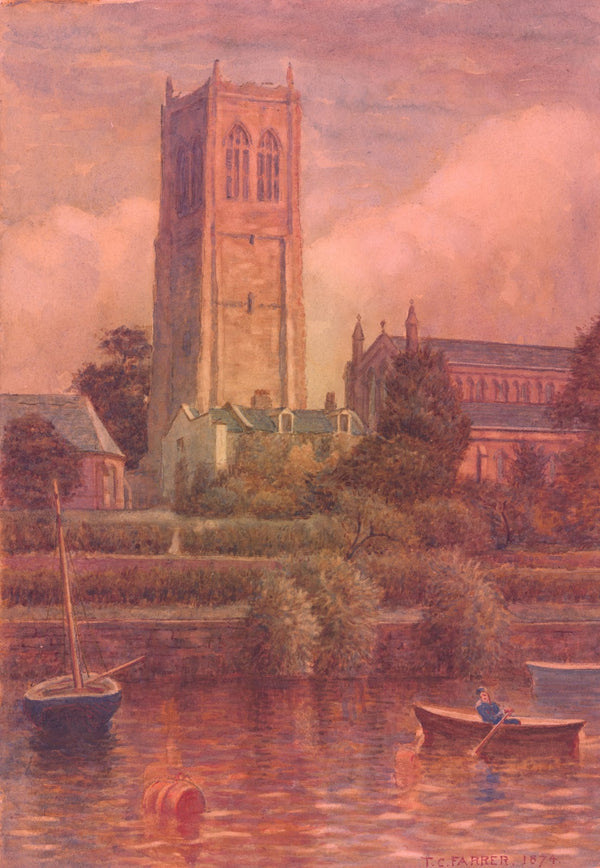View of the Church of Saint John the Baptist Chester Cheshire England from the R