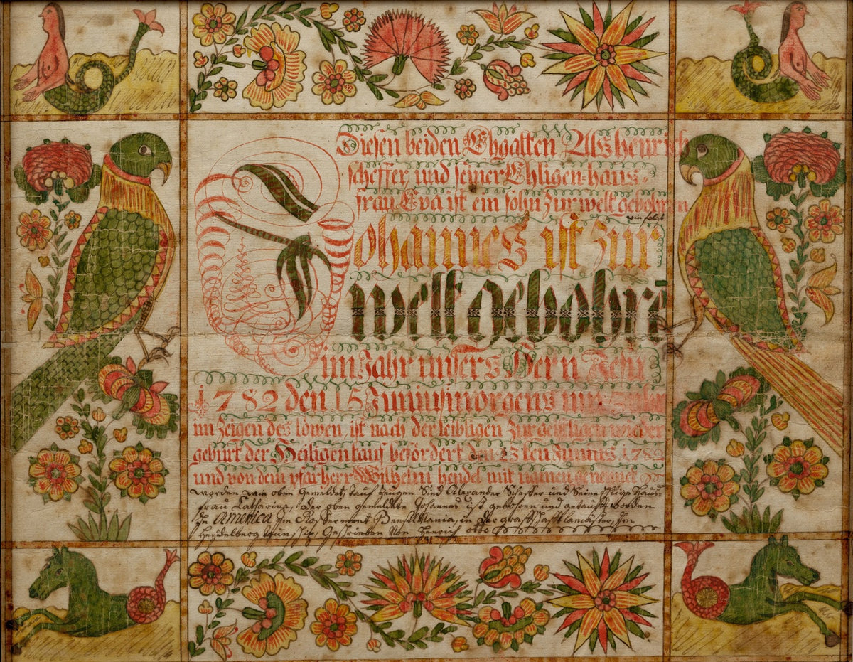 Birth and Baptismal Certificate 1782
