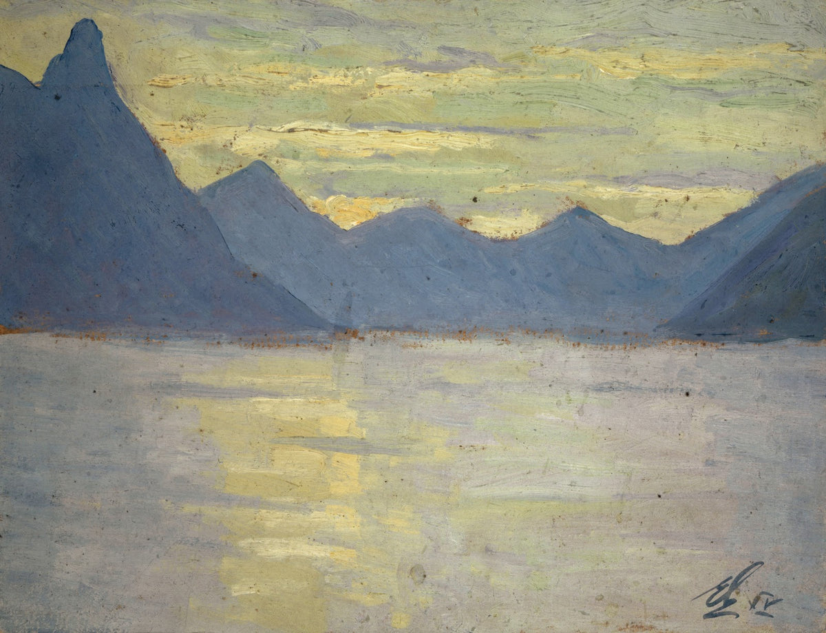 View on the Lake of Lugano toward the Mountains of Porlezza 1915