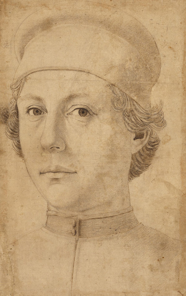 Portrait of a Young Man Head and Shoulders Wearing a Cap 1470
