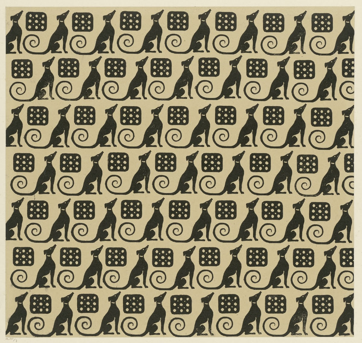 Buntpapier Hunde 1902 1906