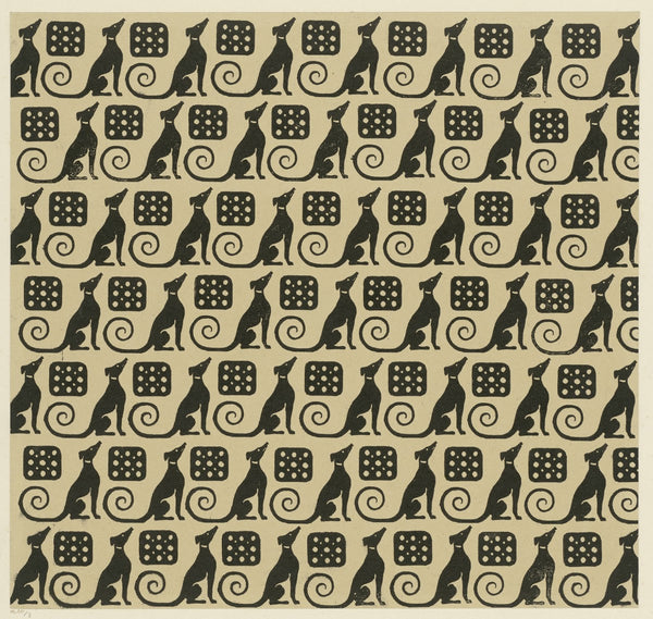 Buntpapier Hunde 1902 1906