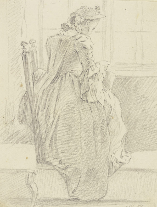 Frau mit Handarbeit am Fenster 1758
