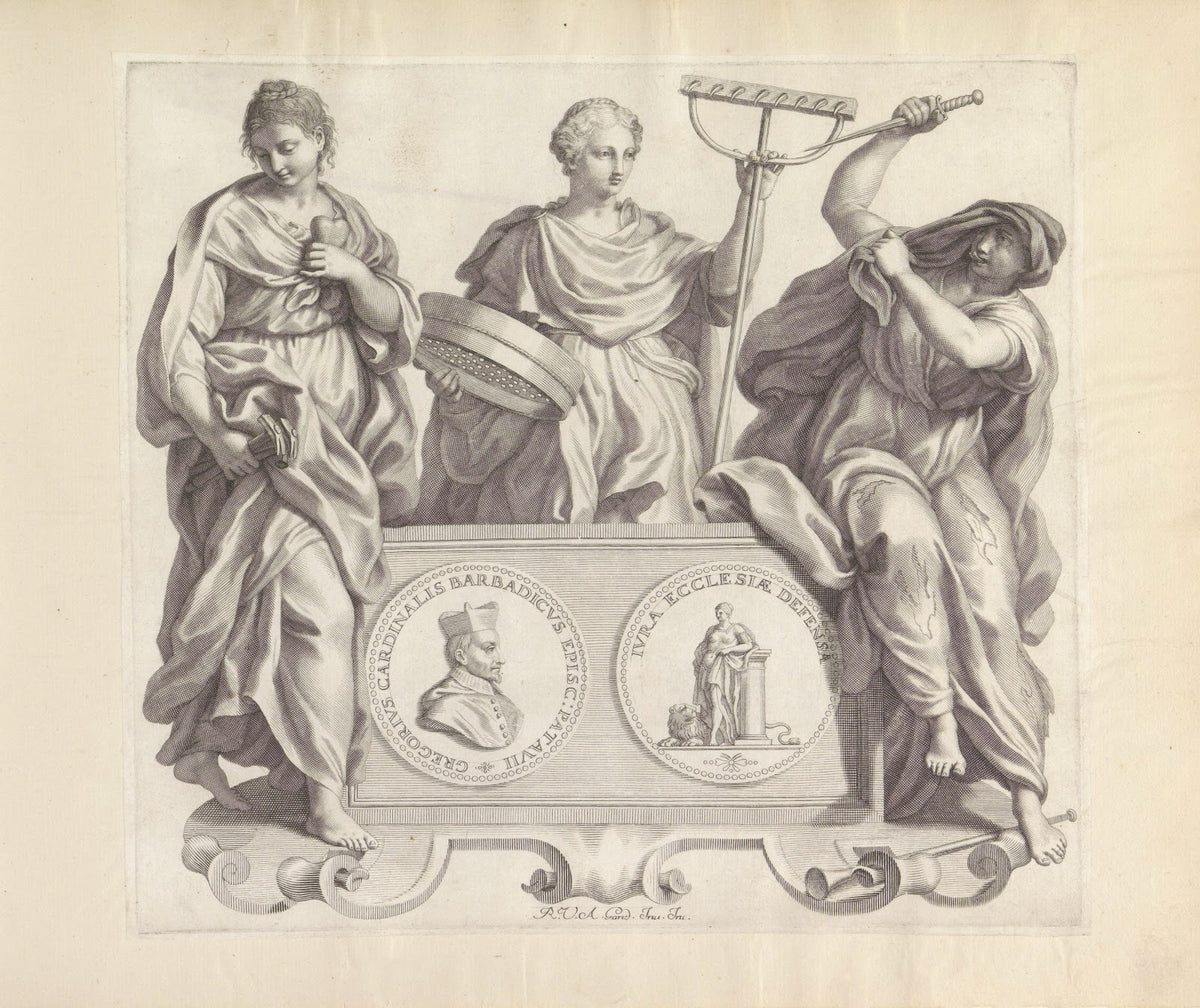 Portret van Gregorio Barbarigo en de personificaties van Kwelling Onderscheid va